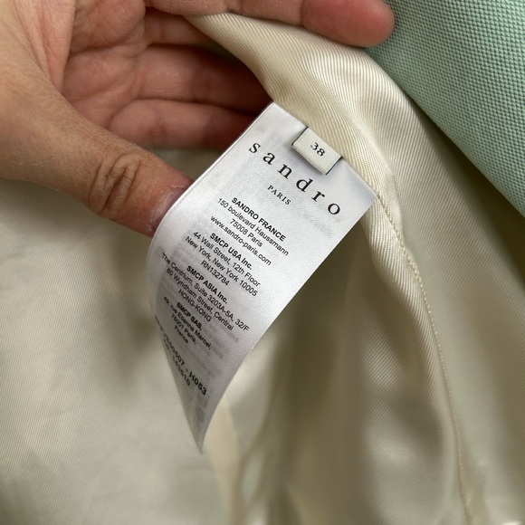 Sandro Light Green Blazer and Skirt Ensemble - Picture 5 of 7